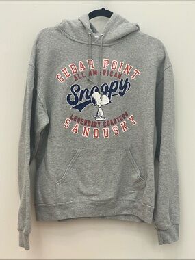 Snoopy Cedar Point Sandusky Gray Hoodie Sweatshirt (BIN AA)